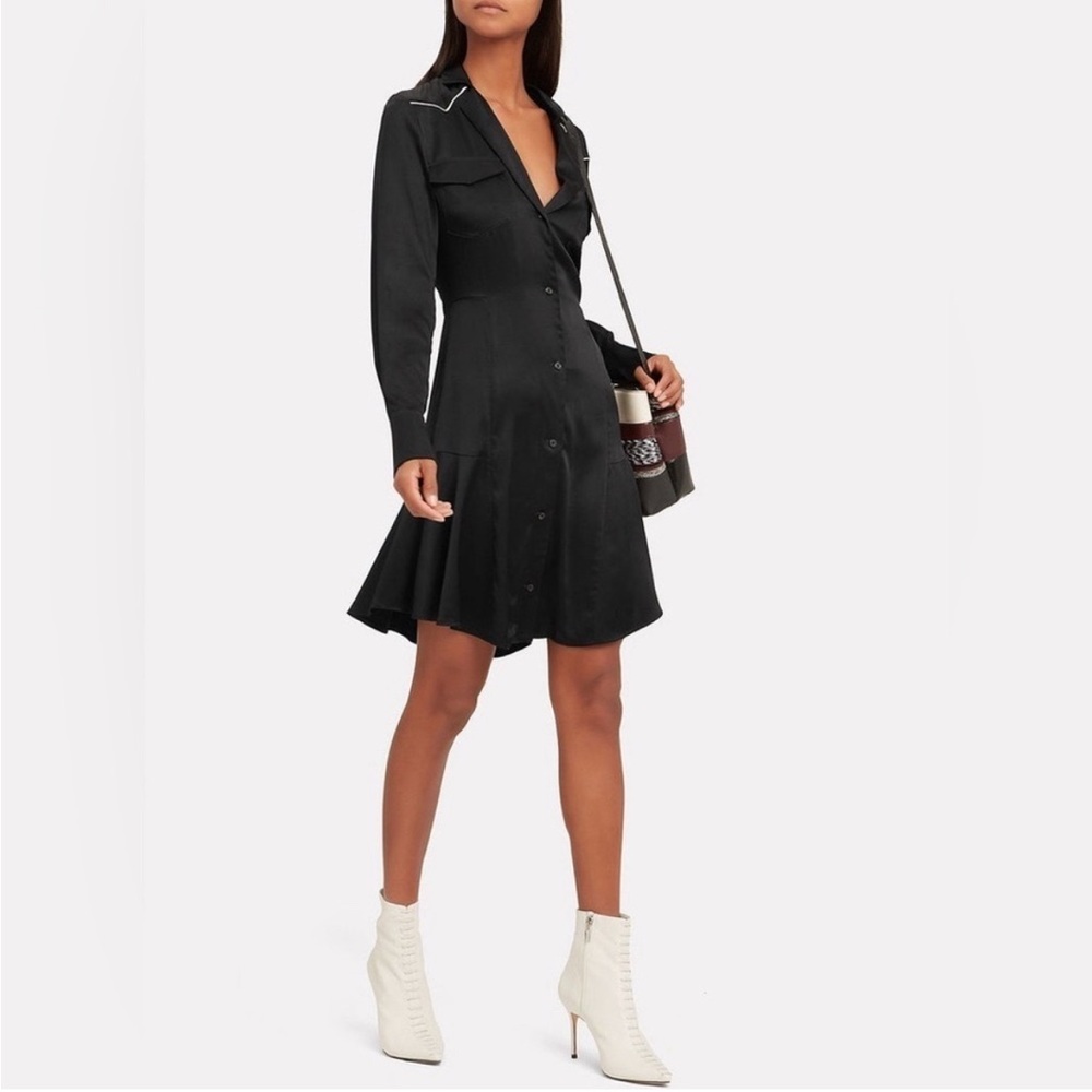 A.L.C. Black Notch Collar Shirtdress